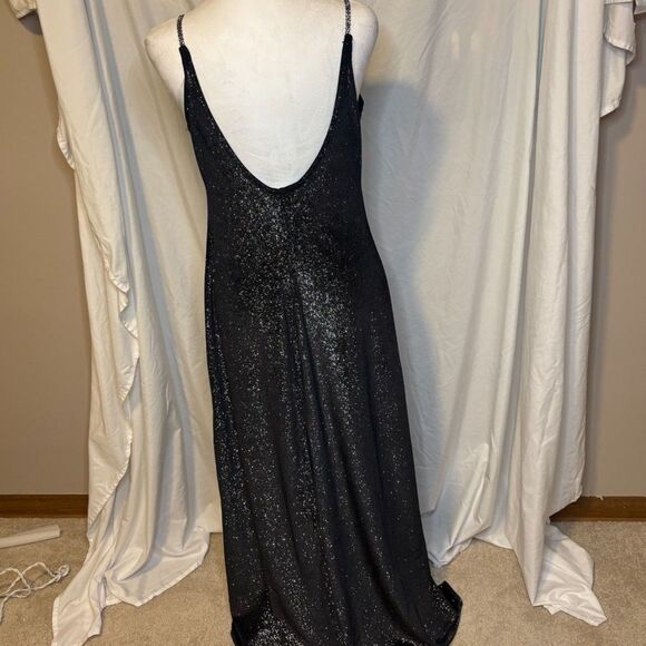 Vintage 90s JUMP Apparel Glitter Party Stretch Long Maxi Dress Womens Designer - Picture 4 of 9